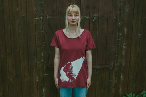 Tričko OWL SKATER burgundy (woman) - Image 3